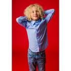 Рубашка для мальчика "Классическая", рост 122 см, цвет голубой - Фото 4