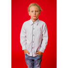 Рубашка для мальчика "Классическая", рост 128 см, цвет белый/чёрный - Фото 1