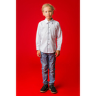 Рубашка для мальчика "Классическая", рост 128 см, цвет белый/чёрный - Фото 5