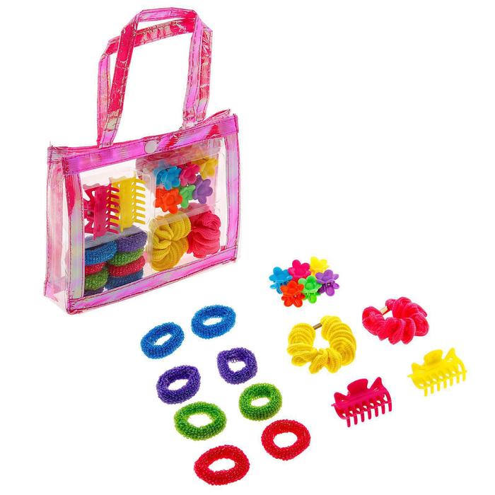 набор для волос "Выбражулька" в сумке 18 шт 15*10,5 см - Фото 1