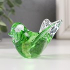 Сувенир стекло в стеклокрошку "Птичка зеленая" 10х7х4,5 см МИКС - фото 318143521