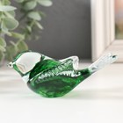Сувенир стекло в стеклокрошку "Птичка зеленая" 10х7х4,5 см МИКС - фото 24419680