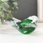 Сувенир стекло в стеклокрошку "Птичка зеленая" 10х7х4,5 см МИКС - фото 24419681