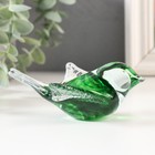 Сувенир стекло в стеклокрошку "Птичка зеленая" 10х7х4,5 см МИКС - фото 24419682