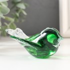 Сувенир стекло в стеклокрошку "Птичка зеленая" 10х7х4,5 см МИКС - фото 24419683