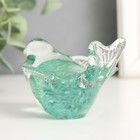 Сувенир стекло в стеклокрошку "Птичка зеленая" 10х7х4,5 см МИКС - фото 24419684