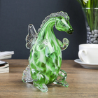 Сувенир стекло в стеклокрошку "Дракон зелёный" 16,5 см - Фото 1