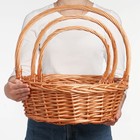 Набор корзин, 3 шт, 39×14/40 см, 30×12/35 см, 25×10/30 см, ива - Фото 1