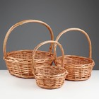 Набор корзин, 3 шт, 39×14/40 см, 30×12/35 см, 25×10/30 см, ива - Фото 3