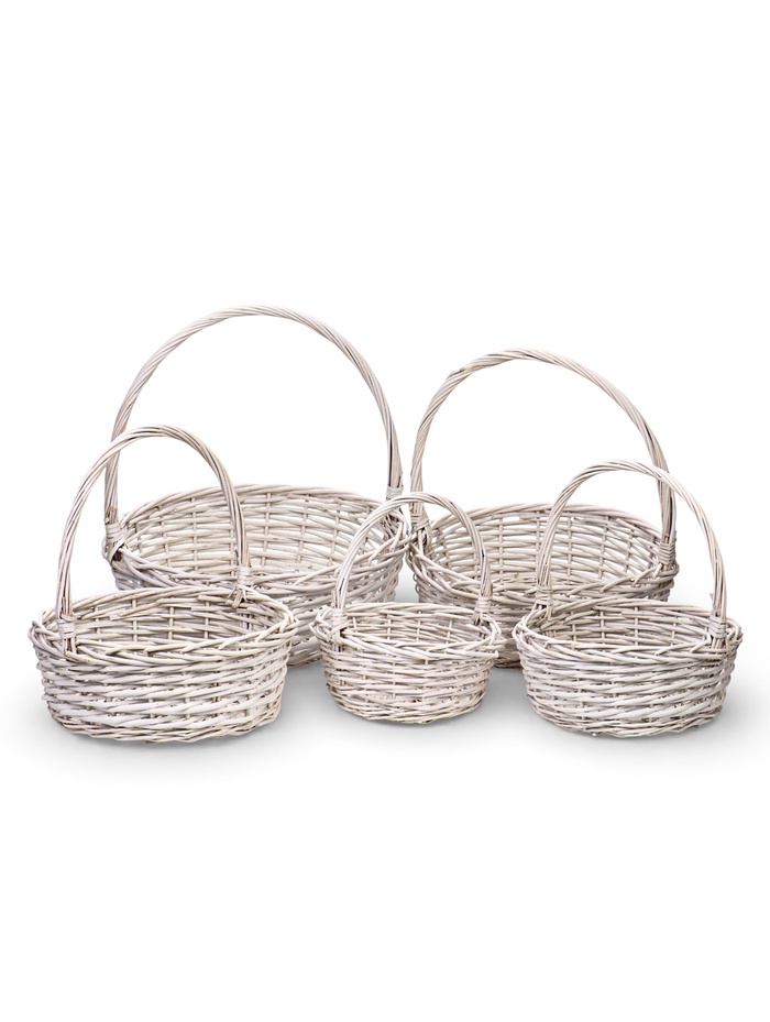 Набор корзин, 5 шт, 40×14/42 см, 35×13/38 см, 30×12/33 см, 26×11/28 см, 20×10/24 см, ива - Фото 1