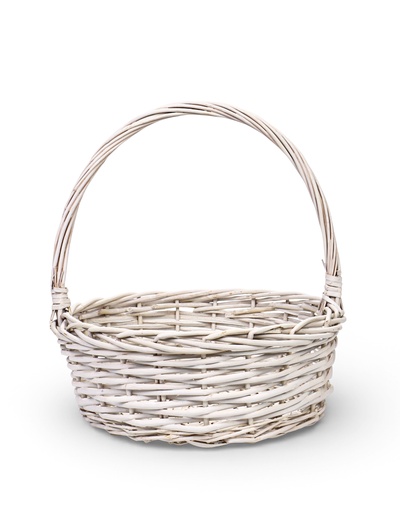 Корзина плетёная для хранения Kask, из лозы, с ручкой, белая, набор 5 шт.