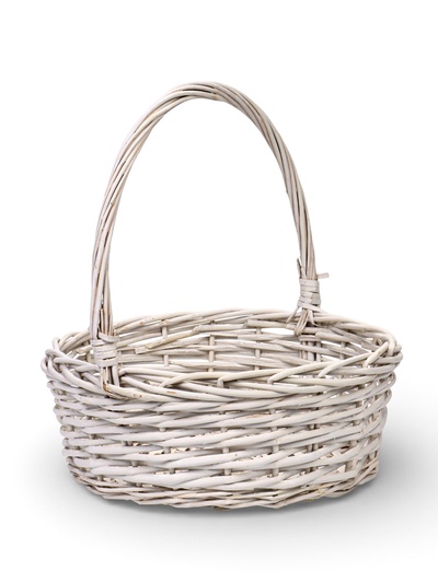 Корзина плетёная для хранения Kask, из лозы, с ручкой, белая, набор 5 шт.