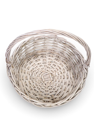 Корзина плетёная для хранения Kask, из лозы, с ручкой, белая, набор 5 шт.