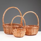 Корзина плетёная для хранения «Кли», ива, круглая, набор 3 шт. - Фото 2