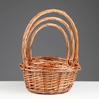 Корзина плетёная для хранения «Кли», ива, круглая, набор 3 шт. - Фото 3