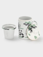 Кружка керамическая с крышкой и ситом «Панды», 300 мл, белая - Фото 6