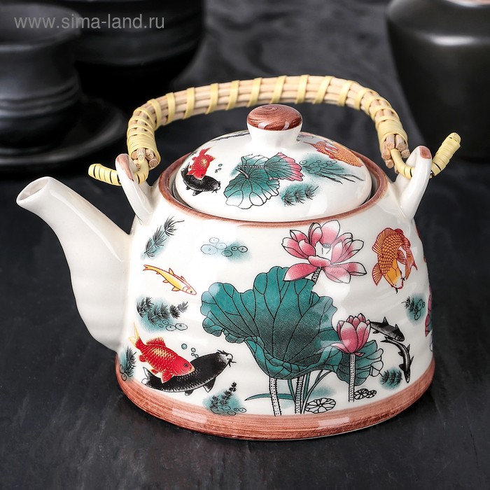 Чайник заварочный 600 мл "Пруд", с металлическим ситом - Фото 1