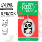 Брелок для ключей акриловый «Панда», 3,5 х 10 см - Фото 1