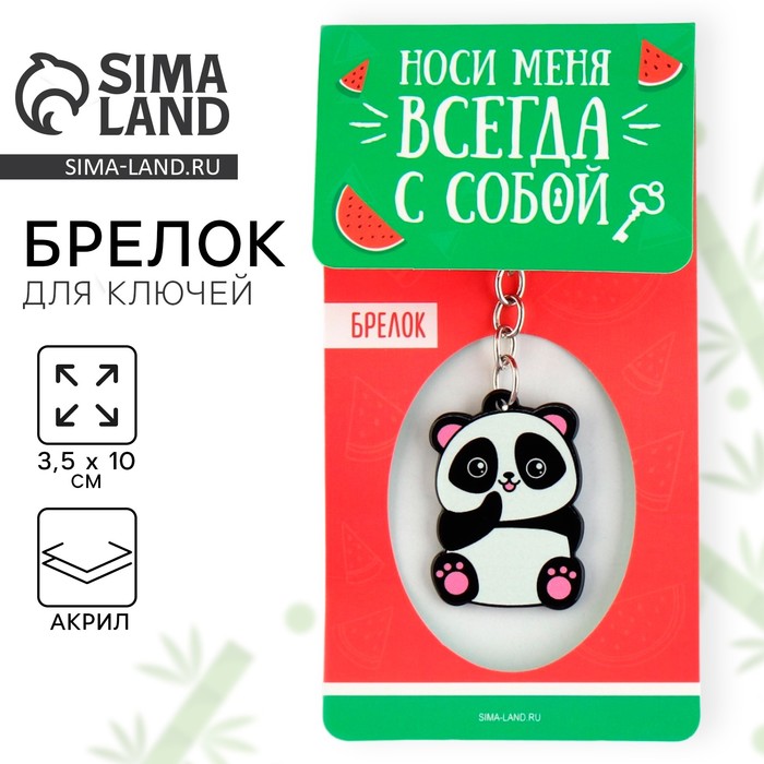 Брелок для ключей акриловый «Панда», 3,5 х 10 см - Фото 1