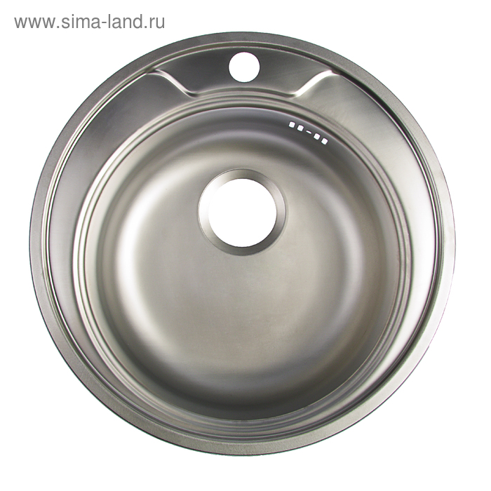 Мойка кухонная «Владикс», врезная, с сифоном, d=49 см, нержавеющая сталь 0.6 мм - Фото 1