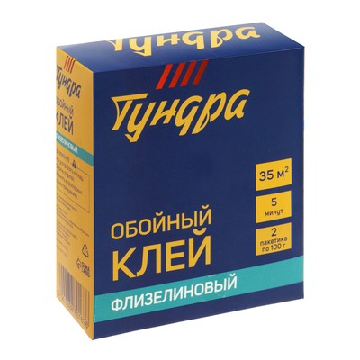 Клей обойный ТУНДРА, для флизелиновых обоев, коробка, 200 г