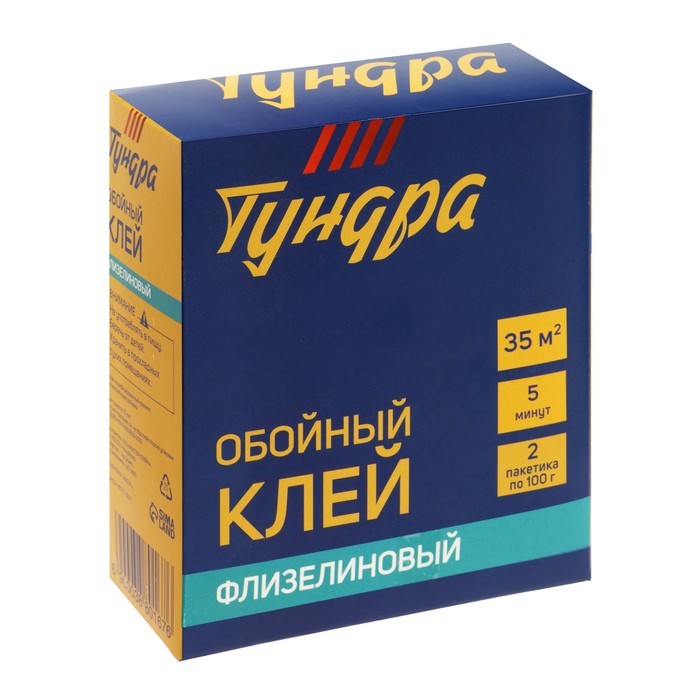 Клей обойный ТУНДРА, для флизелиновых обоев, коробка, 200 г