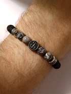 Браслет мужской «Бастион» штурвал, цвет чёрно-серый с серебром, d=7 см - Фото 2