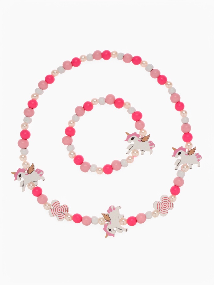 Набор детских украшений Выбражулька «Единорог», 2 предмета: бусы, браслет
