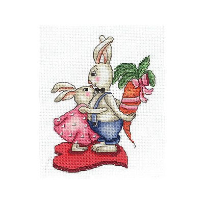 Набор для вышивания «Зайки. Любовь-морковь»