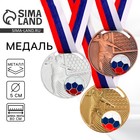 Медаль серебро «Футбол», d=5 см, с лентой - Фото 1