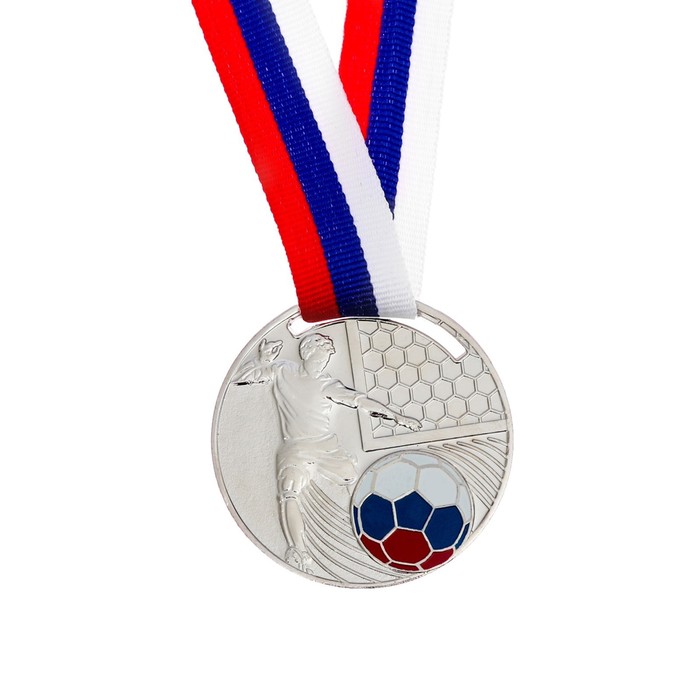 Медаль тематическая «Футбол», серебро, d=5 см - фото 1906966719