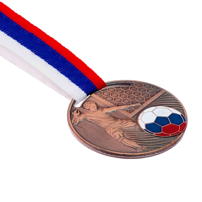 Медаль тематическая «Футбол», бронза, d=5 см - фото 1886350216