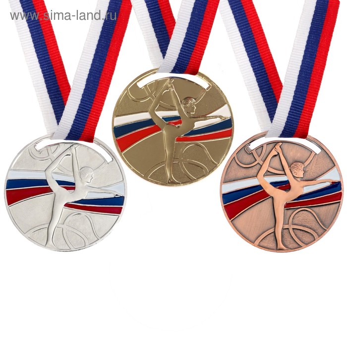 Медаль тематическая 140 «Гимнастика», d=. 5 см Цвет серебро. С лентой - Фото 1