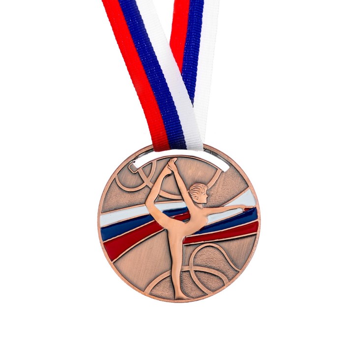 Медаль тематическая «Гимнастика», бронза, d=5 см - фото 1886350223