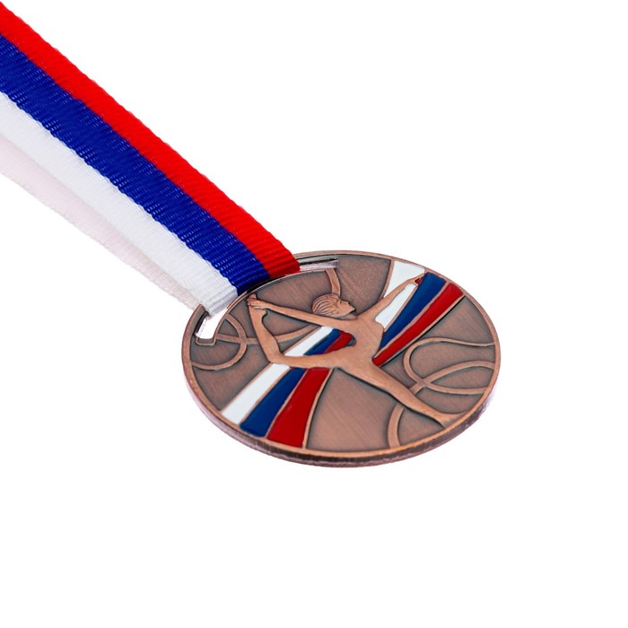 Медаль тематическая «Гимнастика», бронза, d=5 см - фото 1906966732