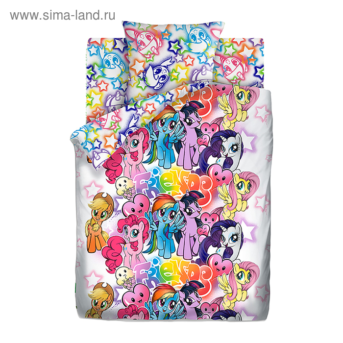 Постельное бельё 1,5 сп My little Pony Neon «Граффити» - Фото 1