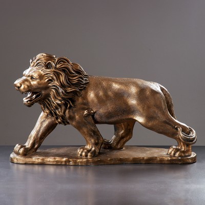 Фигурка «Лев идущий», левый, гипс под бронзу, 73×23×43 см