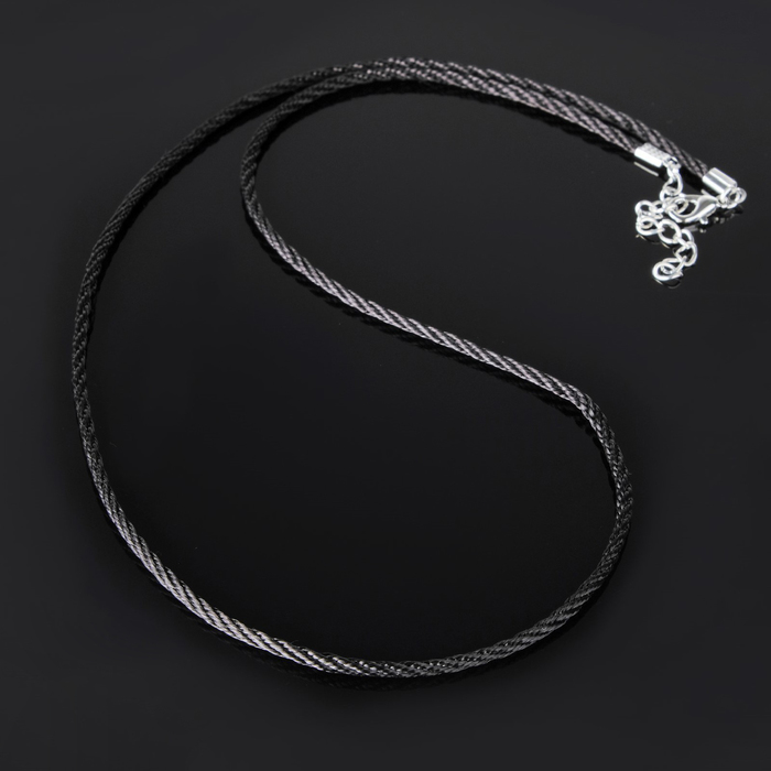 Шнурок нейлоновый d=2 мм, канатное плетение, 45 см, цвет чёрный - Фото 1