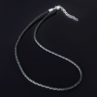 Шнурок кожаный для кулона, d=3 мм, 45 см, чёрный, косичка - Фото 3