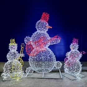 Светодиодная фигура «Снеговик-музыкант», 80 × 100 × 50 см, 40 Вт, 220 В