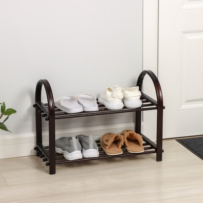 Подставка для обуви «Эстель», 2 яруса 56×27×44 см, цвет чёрный