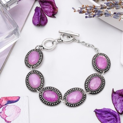 Браслет восток «Аметист», крестик ,18см