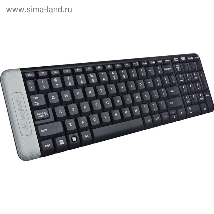 Клавиатура Logitech K230, беспроводная, мембранная, 101 клавиша, USB, черно-белая - Фото 1