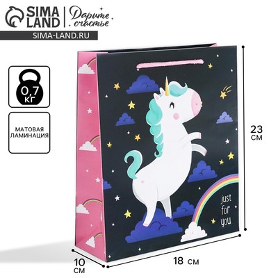 Пакет подарочный ламинированный, упаковка, «Время волшебства», MS 18 х 23 х 10 см