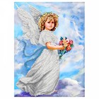 Рисунок-схема на ткани для бисера и креста «Ангел в облаках» - фото 109535962
