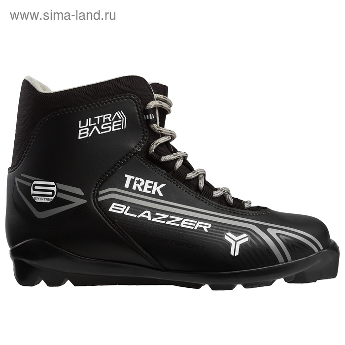 Ботинки лыжные TREK Blazzer SNS ИК, цвет чёрный, лого серый, размер 44 - Фото 1