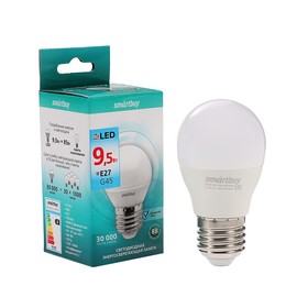 Лампа cветодиодная Smartbuy, G45, Е27, 9,5 Вт, 4000 К