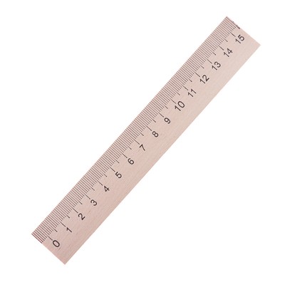 Линейка деревянная 15 см, (БЕЗ шк)