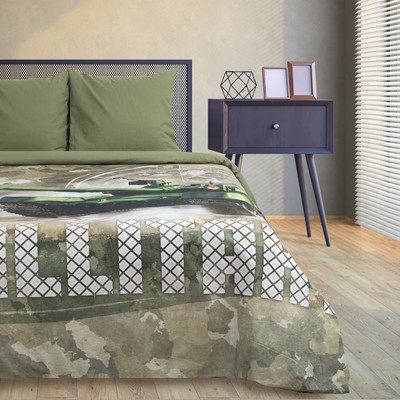 Постельное бельё Этель Military, 1.5-сп., 143 × 215 см, 150 × 214 см, 70 × 70 см (2 шт.)