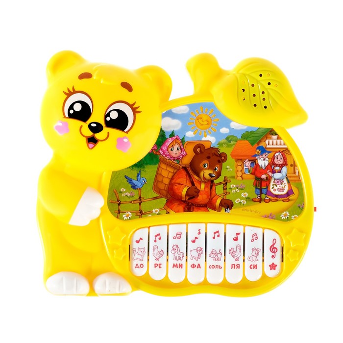 Музыкальная игрушка-пианино «Медвежонок», ионика, 4 режима игры, работает от батареек - фото 1911335392
